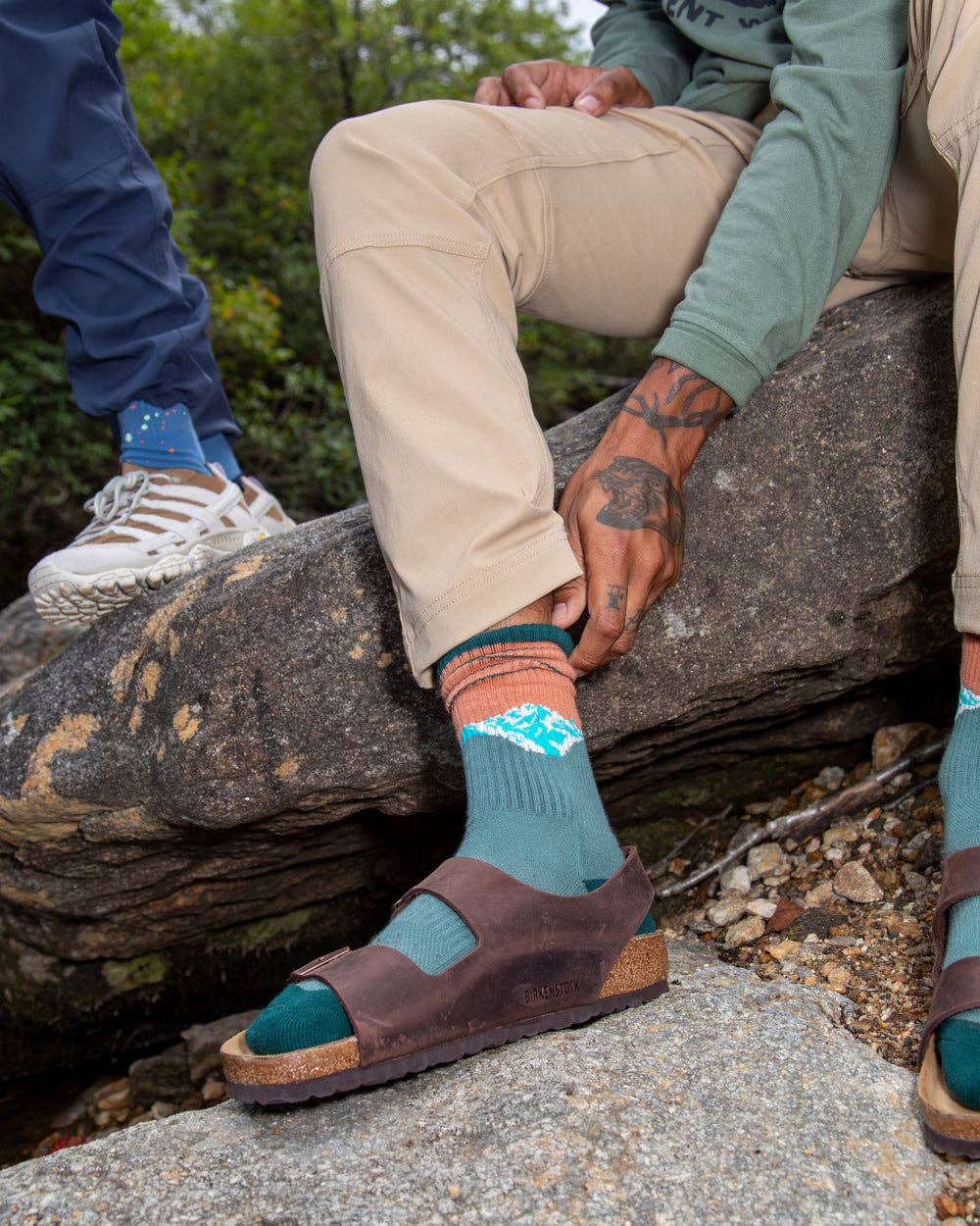 Alpine Sunrise Sock: Hemlock